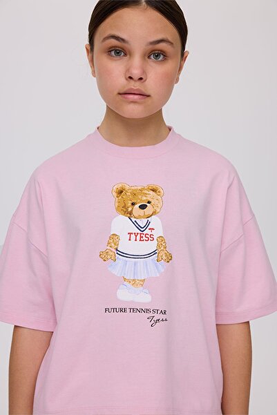 Tyess BG Store Kız Çocuk Pembe Tshirt