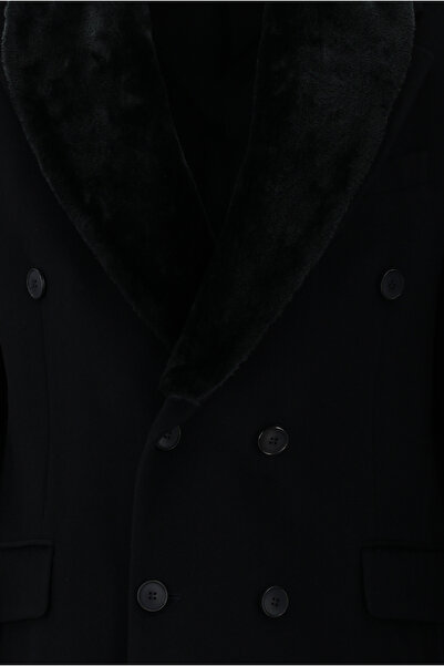 Abdullah Kiğılı Fur Collar Cashmere Coat