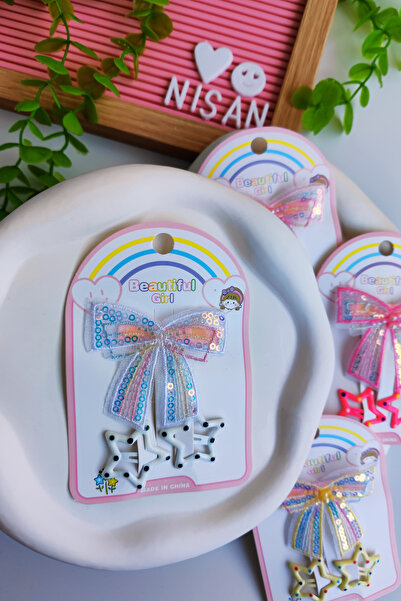 Nisankids Скоба за коса Pul Payet Bow - комплект от 2 скоби за коса с точки и...