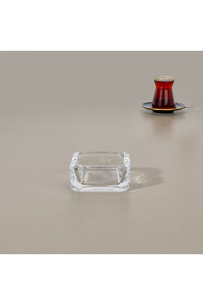 delı glassware Deli Glassware Square Glass Ashtray - Transparent - 9X9 cm
