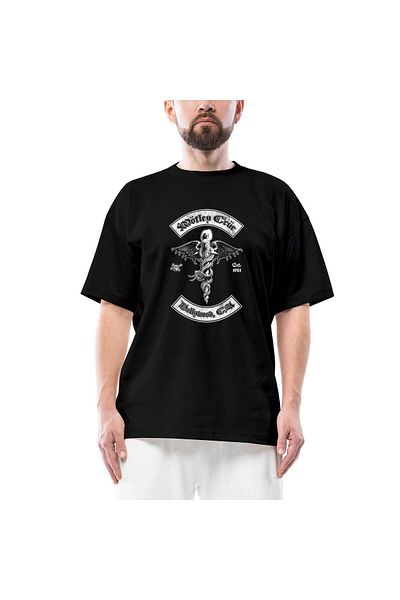 Z zepplin Mötley Crüe Hollywood Oversize Μαύρο T-Shirt