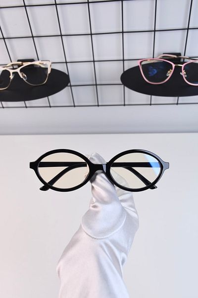 LOOKUP Blue Optical Glasses - Light Protection, Glass Changeable + Case + Cloth Gift Vintage