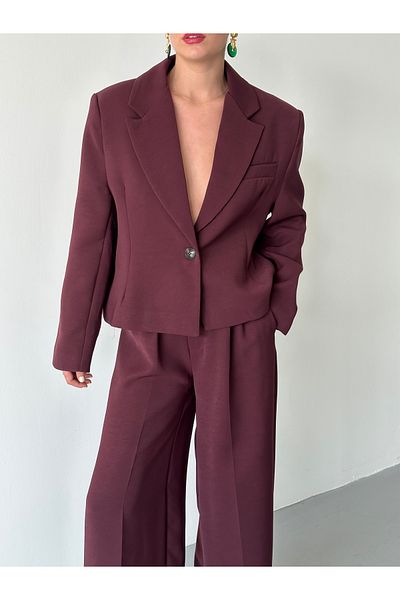 Laluvia Pflaumenfarbenes Paulina-Jacken-Hosen-Set-9489