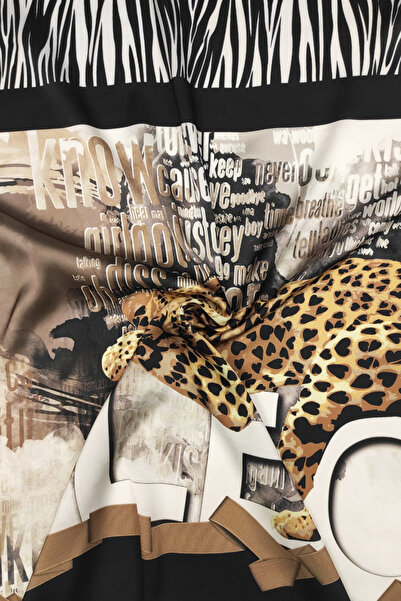 SARDO KUMAŞ Leopar Desenli Dijital Baskılı Şifon Saten Kumaş En 1,50 cm