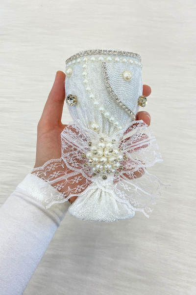 ZEYMERADE Beyaz Düğün Nikah Takı İçin İğnelik, Kına Gecesi Gelin Damat Söz Ni...