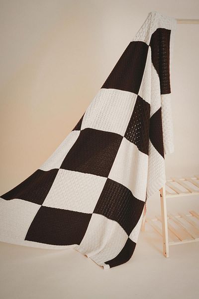CHUBA Patchwork Tv Blanket - 130Cmx170Cm, Brown-Beige, Chome102