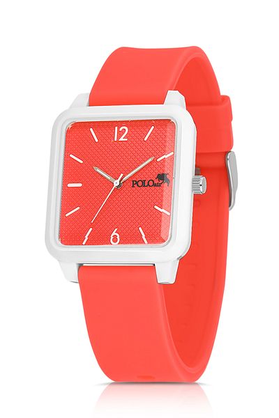 Polo Air Unisex Fuchsia White Sports Wristwatch - Square Case, Silicone Cord, Pl-1509B3X