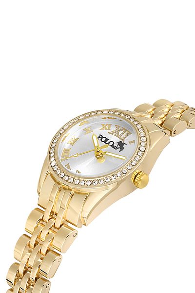 Polo Air ساعة يد نسائية بأرقام رومانية ذهبية اللون - PL-1506B1x
