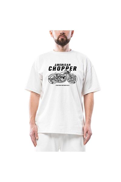 Z zepplin Λευκό μπλουζάκι American Chopper Oversize