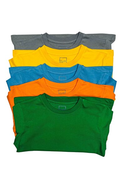 Cloise Pack of 5 Kids Basic T-shirt - 100% Cotton