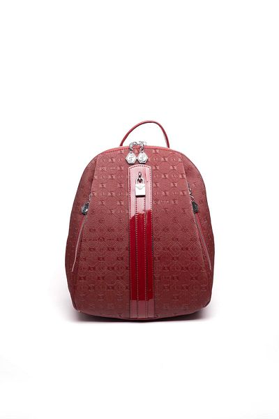 Silver Polo Silver & Polo Burgundy Patent Leather Sp1123 Women's Backpack