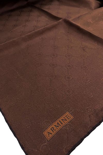 Armine ΖΑΚΑΡ Μεταξωτό Φουλάρι 2000 (J) - Μοτίβο μονόγραμμα - 732 Angle Brown