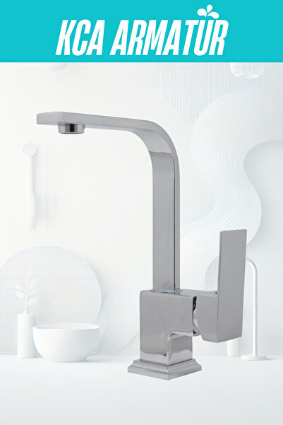 KCA ARMATÜR KCA KROM KARE LÜX AĞIR GÖVDE BANYO LAVABO BATARYASI