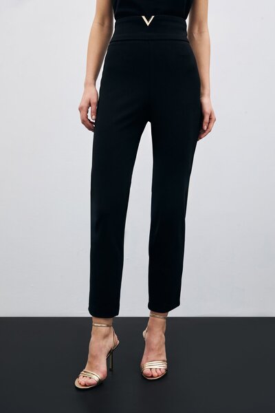 Sateen Black Trousers - Waist Accessories