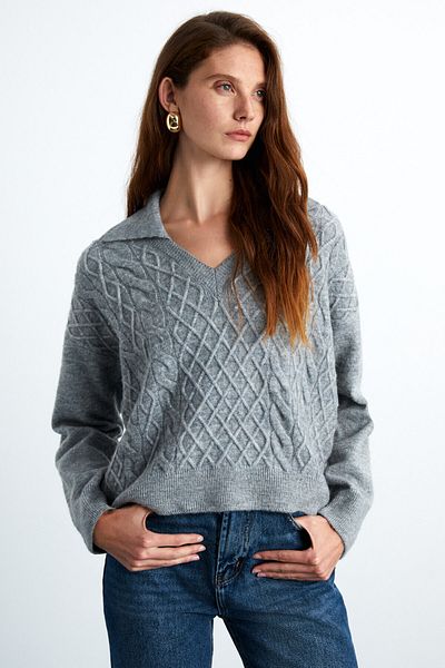 GRIMELANGE Nipur Women's V-Neck Recycle Knitwear Grimelange Sweater