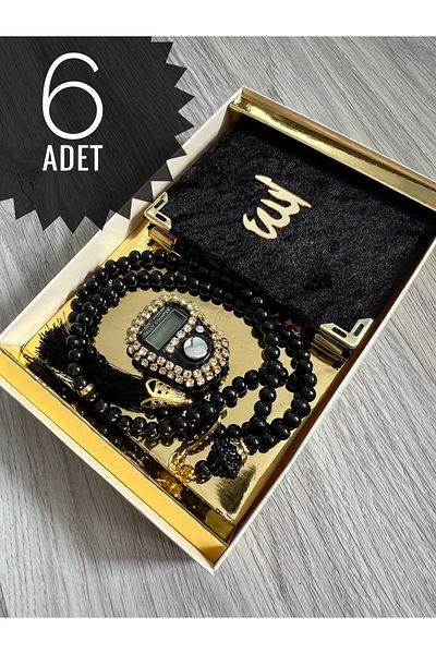 AYHANHOME 6-Piece Gift Dowry Set - Yasin Juzu, Prayer Beads and Stone Zikrmatik