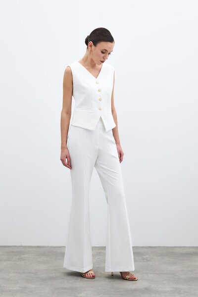 Sateen Іспанські штани з широкими штанинами - Екрю