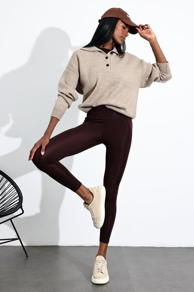 5in1Canpolat Καφέ κολάν Karyoka με ραφές