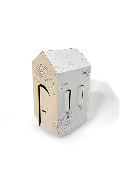 KOLİ KOLAY Unicorn Karton Çocuk Oyun ve Boyama Evi