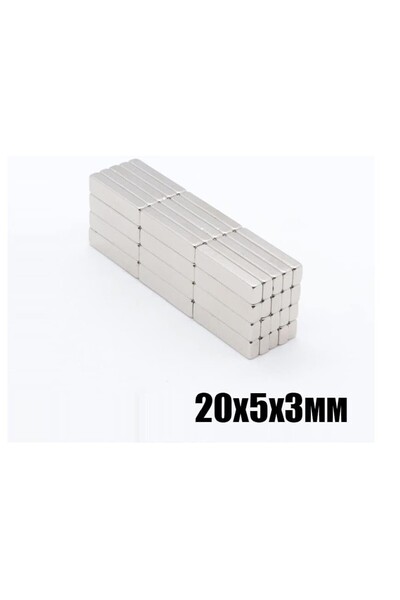 Hdg 20 adet Neodyum Mıknatıs Dekoratif Magnet Güçlü Çekim 20x5x3 mm
