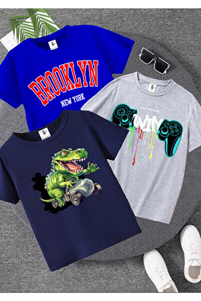 twins tailors Παιχνίδι με στάμπα 3 συσκευασιών Unisex Saks Μπλε-Μπλε-Μπλε-Γκρ...