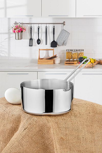 Sbk Collection 16 cm Large Size Luxury Stainless Steel Milk Bowl & Sauce Bowl & Caterola