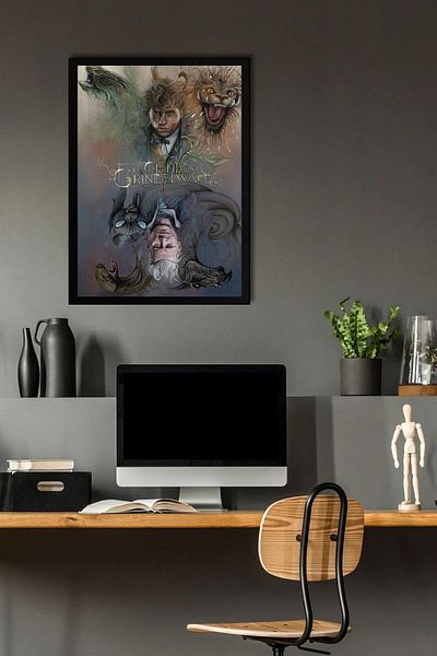 Saturn Fantastic Beasts Framed Painting - Movie Poster Poster Painting
