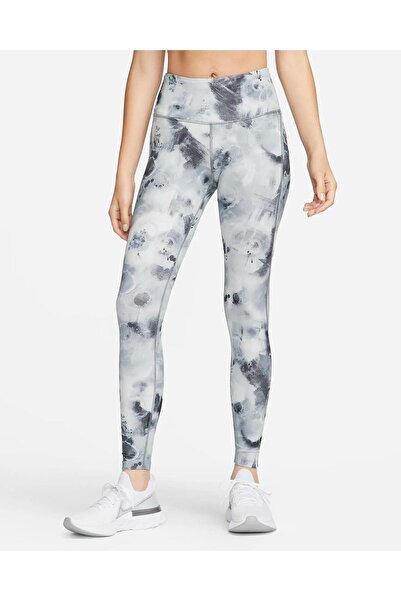 Nike Air Dri-Fit 7/8-Length Mid-Rise Running Gri Kadın Tayt