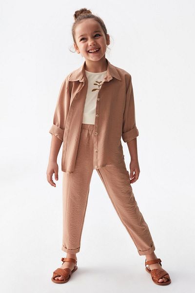 HAUSEkids 4-8 Years La Marais Paris Girl's 3-Piece Set -Latte Brown-