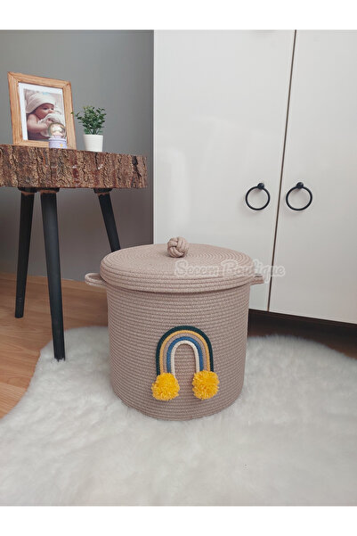 Secem Boutique Oyuncak Sepeti 30x30, Kirli Sepeti, Kapaklı Sepet, Çocuk Odası...