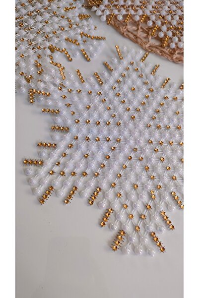 NMSONE Pulley Handwork Beaded Room Set (Handmade White Color 6 Pieces)