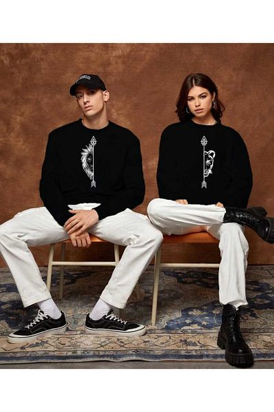 FULL TOLERANCE Lion Tiger Design - Lover Couple Combines, Crew Neck 2-Piece Product Set