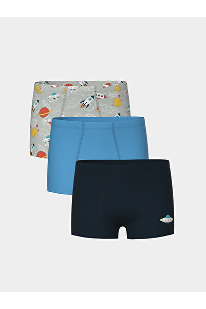 LC Waikiki Gray Printed Boys' Boxers 3-Pack