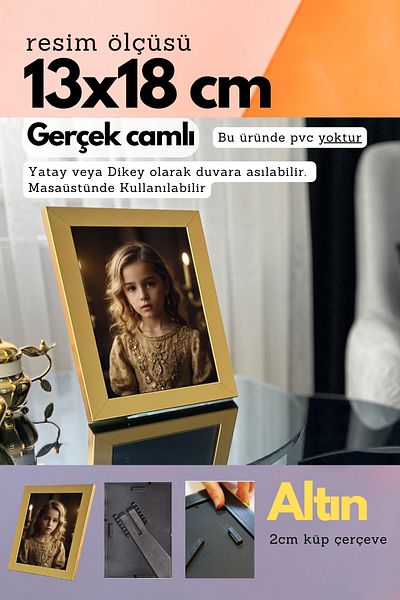 CreaWitch 20mm Frame Glazed 13X18 cm Photo Picture Frame Standing or Wall Hanging Horizontal-Vertical