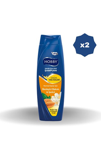 Hobby Oil Extracted Almond & Jasmine Shampoo 600 ml - (2 Pcs)