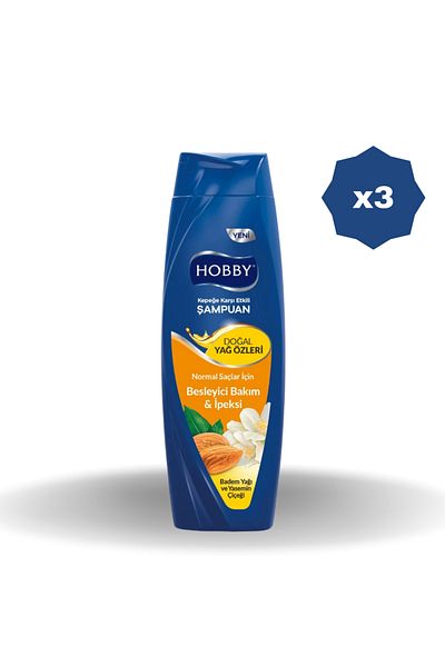 Hobby Oil Extracted Almond & Jasmine Shampoo 600 ml - (3 Pcs)