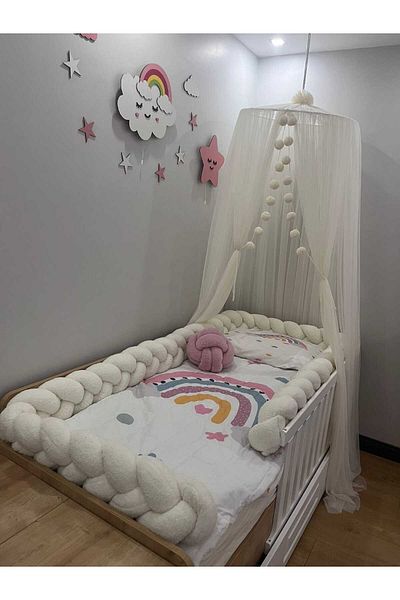 düğüm yastık 440 cm - 3 Knitted - Off-White Puffy Fabric
