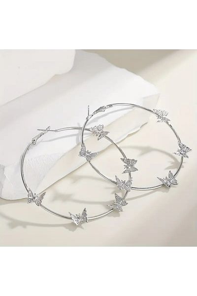 Fashionjewelery Butterfly Hoop Earrings