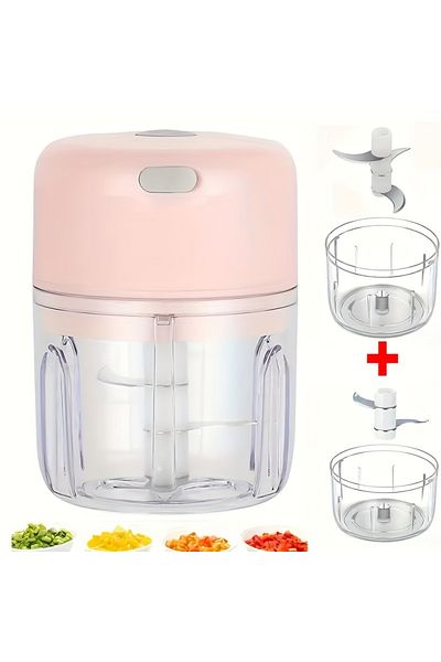 Choice Pink Set Electric Kitchen Food Chopper Mini Garlic Masher Crusher USB Portable Meat Grinder Vegetabl
