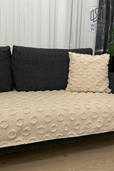 WorthWhile كابتشينو 100x240 - غطاء وغطاء مقعد من الشنيل، يضيف الأناقة إلى منزلك