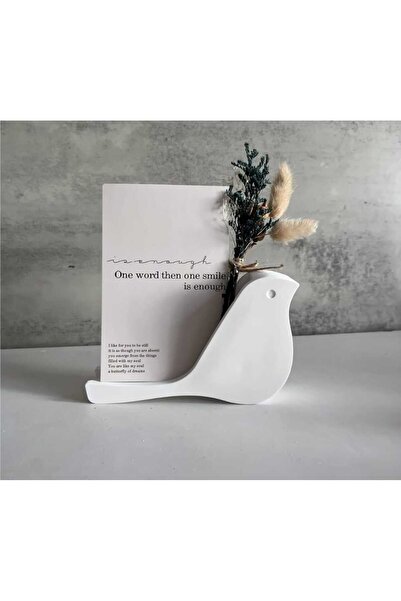 KARRA White Concrete Oversized Design Business Card Holder and Picture Holder