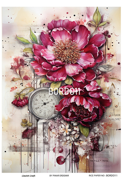 LİNEART Lineart Pirinç Dekopaj Kağıdı BORDO11 29x42cm