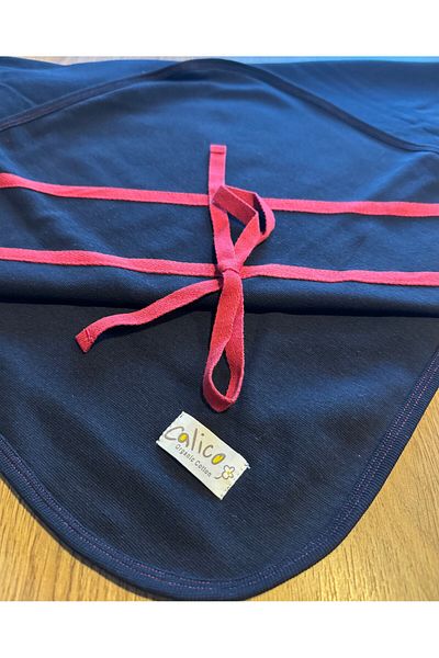 Calico Multi-Purpose Organic Navy Blue Baby Blanket