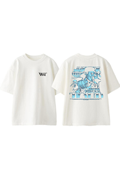 THEWERT Justice Tour Design Rukavac Štampano Pamuk Beli Oversize kroj T-shirt