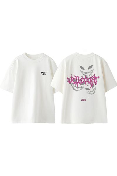 THEWERT Μπλουζάκι Wellcount Design Back Printed Βαμβακερό Λευκό Oversize
