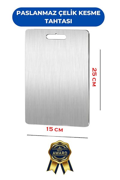 takasat Stainless Steel Cutting Board High-End Quality Antibacterial Surface 15X25Cm(1 Pcs)