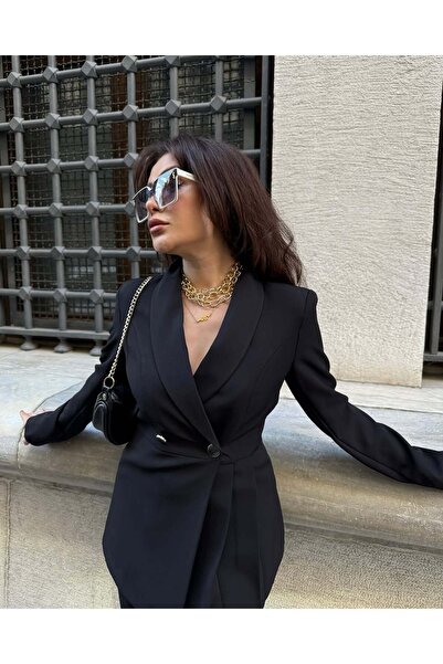 Bella Breeze Kadın Yan Pileli Tasarım Ceket Pantolon Takım Elbise