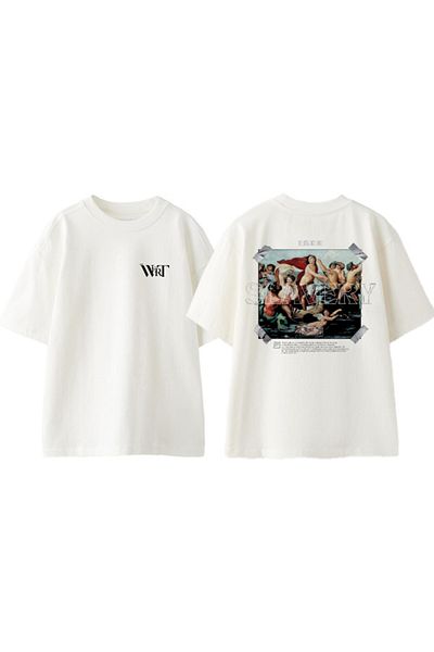THEWERT Slavery Design Πίσω εμπριμέ Βαμβακερό λευκό μπλουζάκι Oversize