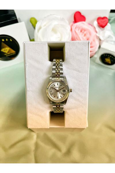 Vialux Women's Wrist Watch Gift with Stones Women's Wrist Watch Steel Case Double Color Lanyard Women's Wrist Watch