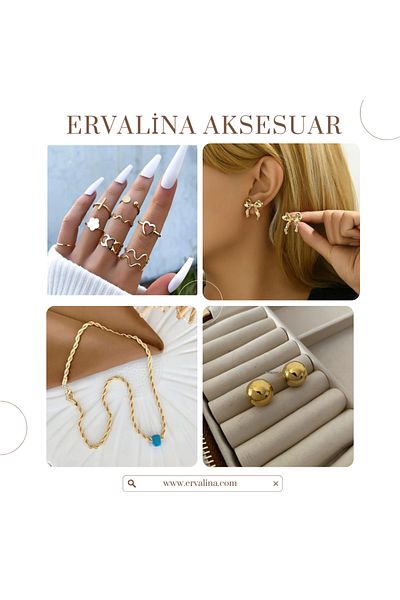 Ervalina Multiple Ring Necklace Earrings Bracelet Set